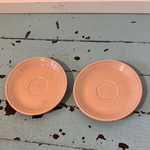 Genuine Fiesta H-L-Co U.S.A. 2 saucers Truest Colour Fist Oictures